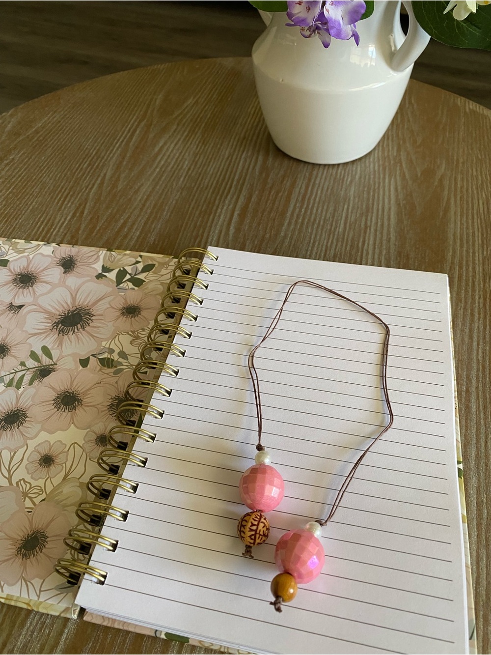 Handmade Pink Beaded Book Mark